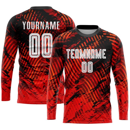 Uniform Trikot Custom Fußball Rot Weiß-Schwarz Sublimation Uniform Trikot Custom Fußball Rot Weiß-Schwarz Sublimation