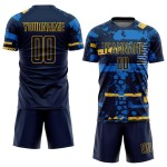 Trikot Navy-Gold Benutzerdefinierte Sublimation Fußballuniform Navy Trikot Navy-Gold Benutzerdefinierte Sublimation Fußballuniform Navy