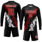 Fußball Schwarz Trikot Uniform Custom Sublimation Rot-Weiß Fußball Schwarz Trikot Uniform Custom Sublimation Rot-Weiß