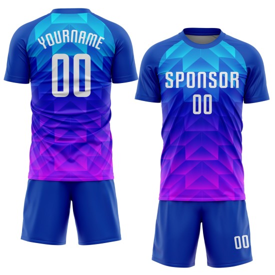 Blau-Hot Jersey Sublimation Licht Benutzerdefinierte Weiß Uniform Fußball Royal Blau-Hot Jersey Sublimation Licht Benutzerdefinierte Weiß Uniform Fußball Royal