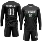 Schwarze Uniform Weiß-Neongrün Jersey Fußball Sublimation Custom Schwarze Uniform Weiß-Neongrün Jersey Fußball Sublimation Custom