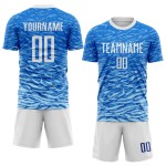 Fußball-Sublimationstrikot in Weiß, Royal Custom-Uniform Fußball-Sublimationstrikot in Weiß, Royal Custom-Uniform