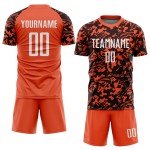Sublimation Orange Custom Uniform Trikot Fußball Weiß-Schwarz Sublimation Orange Custom Uniform Trikot Fußball Weiß-Schwarz