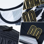 Fußball Gold Schwarz-Alt Benutzerdefinierte Muster Scratch Graffiti Uniform Jersey Sublimation Fußball Gold Schwarz-Alt Benutzerdefinierte Muster Scratch Graffiti Uniform Jersey Sublimation