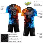 Uniform Custom Soccer Sublimation Figur Schwarz-Weiß Flamme Trikot Uniform Custom Soccer Sublimation Figur Schwarz-Weiß Flamme Trikot