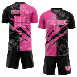 Graffiti Pink Uniform Jersey Schwarz-Weiß Kratzmuster Sublimation Fußball Custom Graffiti Pink Uniform Jersey Schwarz-Weiß Kratzmuster Sublimation Fußball Custom