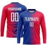Jersey Weiß-Royal Sublimation Rot Fußball Custom Uniform Jersey Weiß-Royal Sublimation Rot Fußball Custom Uniform