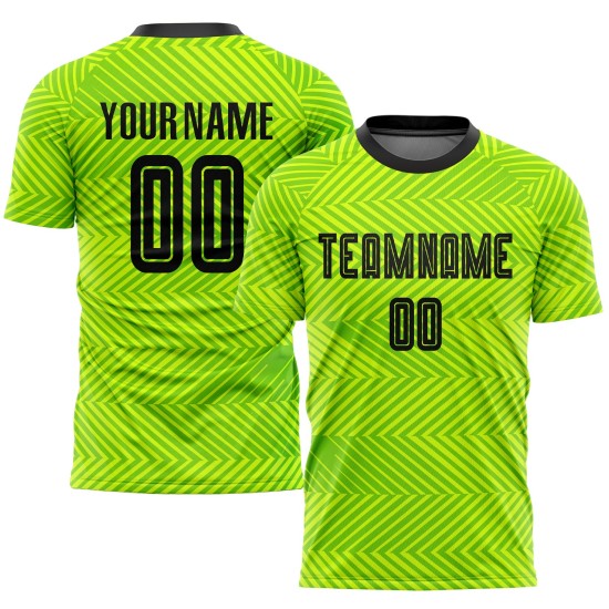 Neon Trikot Uniform Schwarz Benutzerdefinierte Grün Sublimation Fußball Neon Trikot Uniform Schwarz Benutzerdefinierte Grün Sublimation Fußball