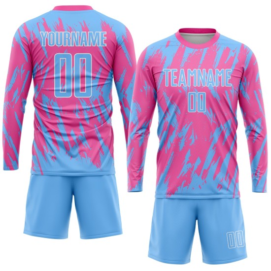 Trikot Custom Uniform Light Soccer Blau-Weiß Rosa Sublimation Trikot Custom Uniform Light Soccer Blau-Weiß Rosa Sublimation
