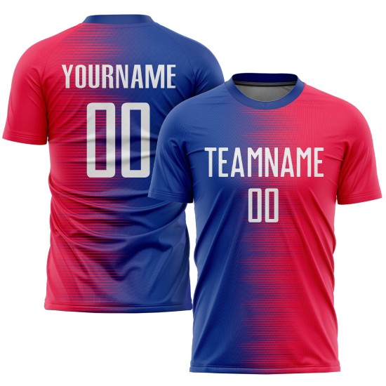 Jersey Weiß-Royal Sublimation Rot Fußball Custom Uniform Jersey Weiß-Royal Sublimation Rot Fußball Custom Uniform