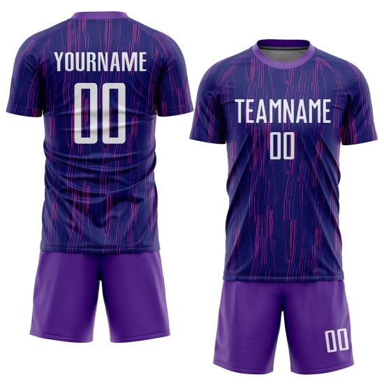 Fußball Weiß Lila Sublimation Uniform Trikot Custom Fußball Weiß Lila Sublimation Uniform Trikot Custom