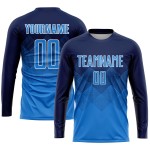 Benutzerdefinierte Fußball Blau-Weiß Uniform Navy Jersey Sublimation Pulver Benutzerdefinierte Fußball Blau-Weiß Uniform Navy Jersey Sublimation Pulver
