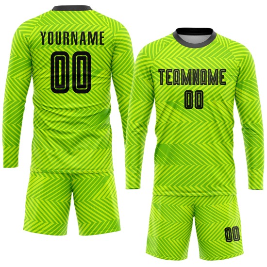 Neon Trikot Uniform Schwarz Benutzerdefinierte Grün Sublimation Fußball Neon Trikot Uniform Schwarz Benutzerdefinierte Grün Sublimation Fußball