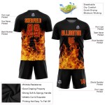 Sublimation Custom Flame Rot-Gold Trikot Uniform Fußball Schwarz Sublimation Custom Flame Rot-Gold Trikot Uniform Fußball Schwarz