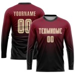 Creme-Schwarz Fashion Jersey Custom Crimson Sublimation Fade Fußballuniform Creme-Schwarz Fashion Jersey Custom Crimson Sublimation Fade Fußballuniform