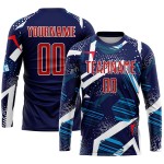 Rot-Weiß Fußballuniform Sublimation Custom Jersey Navy Rot-Weiß Fußballuniform Sublimation Custom Jersey Navy