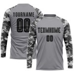 Fußball-Trikot in Schwarz-Camouflage-Uniform, Sublimation, benutzerdefiniertes graues Trikot Fußball-Trikot in Schwarz-Camouflage-Uniform, Sublimation, benutzerdefiniertes graues Trikot