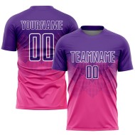Benutzerdefiniertes Trikot Lila-Weiß Fußball Rosa Uniform Sublimation Benutzerdefiniertes Trikot Lila-Weiß Fußball Rosa Uniform Sublimation