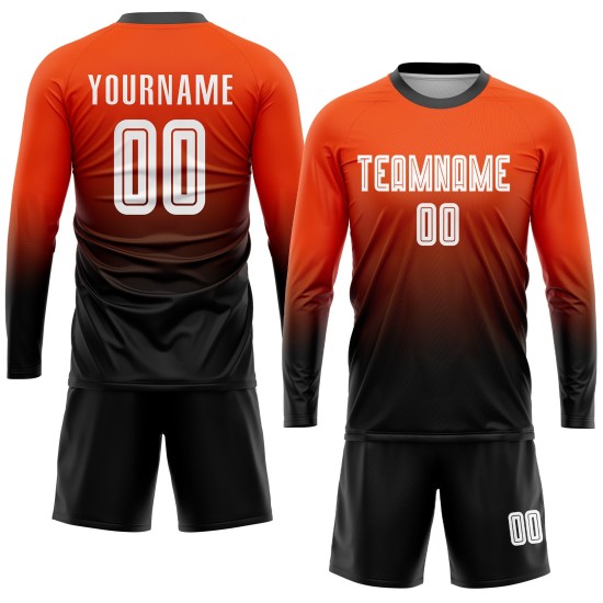 Uniform Jersey Orange Fashion Soccer Sublimation Fade Custom Weiß-Schwarz Uniform Jersey Orange Fashion Soccer Sublimation Fade Custom Weiß-Schwarz