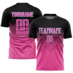 Sublimation Blau Quadratische Form Benutzerdefinierte Gradienten Uniform Fußball Rosa Jersey Schwarz-Licht Sublimation Blau Quadratische Form Benutzerdefinierte Gradienten Uniform Fußball Rosa Jersey Schwarz-Licht