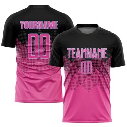Sublimation Blau Quadratische Form Benutzerdefinierte Gradienten Uniform Fußball Rosa Jersey Schwarz-Licht Sublimation Blau Quadratische Form Benutzerdefinierte Gradienten Uniform Fußball Rosa Jersey Schwarz-Licht