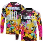 Weißlichtmuster Benutzerdefinierte blaue Fußball-Graffiti-Uniform-Trikot-Sublimation Weißlichtmuster Benutzerdefinierte blaue Fußball-Graffiti-Uniform-Trikot-Sublimation