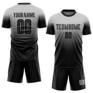 Fußball Jersey Verblassen Schwarz Uniform Custom Sublimation Mode Grau Fußball Jersey Verblassen Schwarz Uniform Custom Sublimation Mode Grau