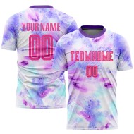 Benutzerdefinierte Fußball Sublimation Pink-Lila Farbstoff Uniform Krawatte Trikot Benutzerdefinierte Fußball Sublimation Pink-Lila Farbstoff Uniform Krawatte Trikot