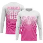 Fußballuniform Weiß Benutzerdefiniertes Rosa Sublimationstrikot Fußballuniform Weiß Benutzerdefiniertes Rosa Sublimationstrikot
