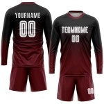 Fußballuniform Weiß-Crimson Jersey Sublimation Schwarz Custom Fashion Fade Fußballuniform Weiß-Crimson Jersey Sublimation Schwarz Custom Fashion Fade