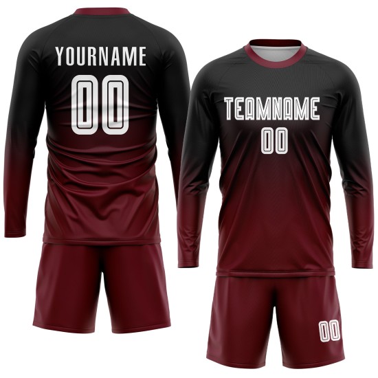 Fußballuniform Weiß-Crimson Jersey Sublimation Schwarz Custom Fashion Fade Fußballuniform Weiß-Crimson Jersey Sublimation Schwarz Custom Fashion Fade