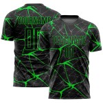 Sublimation Fußball Neon Custom Jersey Schwarz Uniform Grün Sublimation Fußball Neon Custom Jersey Schwarz Uniform Grün