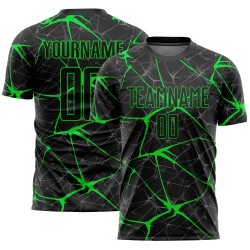 Sublimation Fußball Neon Custom Jersey Schwarz Uniform Grün Sublimation Fußball Neon Custom Jersey Schwarz Uniform Grün