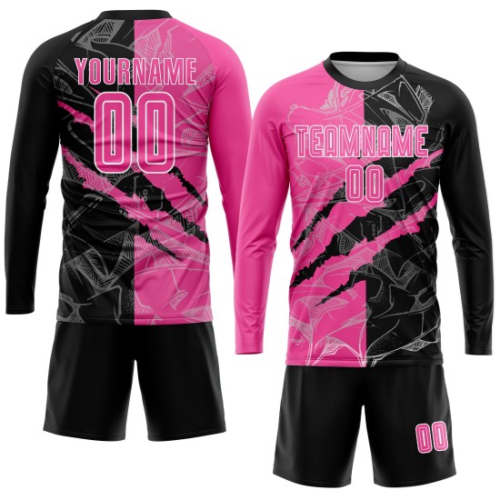 Graffiti Pink Uniform Jersey Schwarz-Weiß Kratzmuster Sublimation Fußball Custom Graffiti Pink Uniform Jersey Schwarz-Weiß Kratzmuster Sublimation Fußball Custom