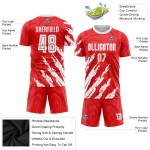 Uniform Weiß Fußball Custom Jersey Sublimation Rot Uniform Weiß Fußball Custom Jersey Sublimation Rot