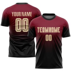 Creme-Schwarz Fashion Jersey Custom Crimson Sublimation Fade Fußballuniform Creme-Schwarz Fashion Jersey Custom Crimson Sublimation Fade Fußballuniform