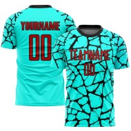 Aqua Custom Sublimation Rot-Schwarz Fußballuniform Trikot Aqua Custom Sublimation Rot-Schwarz Fußballuniform Trikot