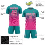 Jersey Teal Uniform Sublimation Pink-Creme Custom Fußball Jersey Teal Uniform Sublimation Pink-Creme Custom Fußball