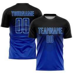 Royal-Light Sublimation Uniform Trikot Blau Fußball Custom Schwarz Royal-Light Sublimation Uniform Trikot Blau Fußball Custom Schwarz
