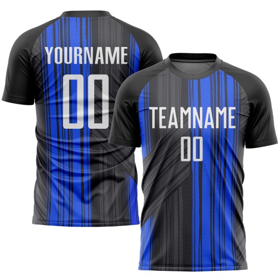 White-Royal Custom Jersey Fußballuniform Sublimation Schwarz White-Royal Custom Jersey Fußballuniform Sublimation Schwarz