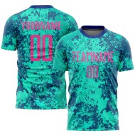 Benutzerdefinierte Teal Sublimation Pink-Royal Jersey Uniform Fußball Benutzerdefinierte Teal Sublimation Pink-Royal Jersey Uniform Fußball
