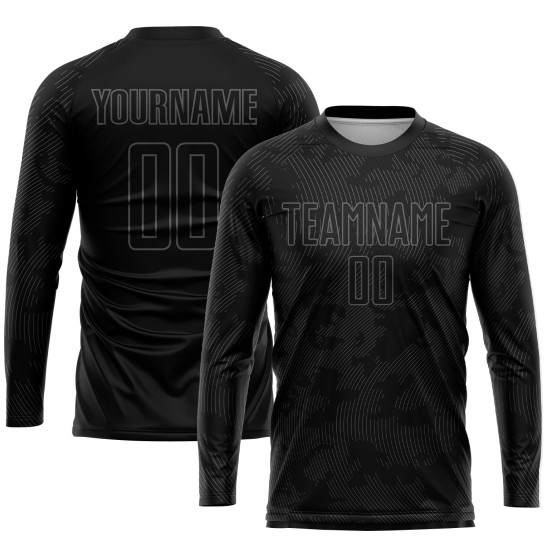 Sublimation Custom Jersey Schwarz Grau Fußballuniform Sublimation Custom Jersey Schwarz Grau Fußballuniform