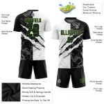 Graffiti Scratch Sublimation Custom Fußball Grün Muster Jersey Schwarz-Neon Uniform Graffiti Scratch Sublimation Custom Fußball Grün Muster Jersey Schwarz-Neon Uniform