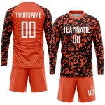 Sublimation Orange Custom Uniform Trikot Fußball Weiß-Schwarz Sublimation Orange Custom Uniform Trikot Fußball Weiß-Schwarz