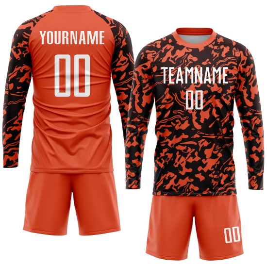 Sublimation Orange Custom Uniform Trikot Fußball Weiß-Schwarz Sublimation Orange Custom Uniform Trikot Fußball Weiß-Schwarz