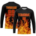 Sublimation Custom Flame Rot-Gold Trikot Uniform Fußball Schwarz Sublimation Custom Flame Rot-Gold Trikot Uniform Fußball Schwarz