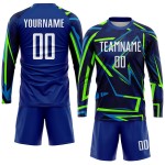 Weiß-Neon Custom Jersey Fußball Grün Sublimation Uniform Royal Weiß-Neon Custom Jersey Fußball Grün Sublimation Uniform Royal
