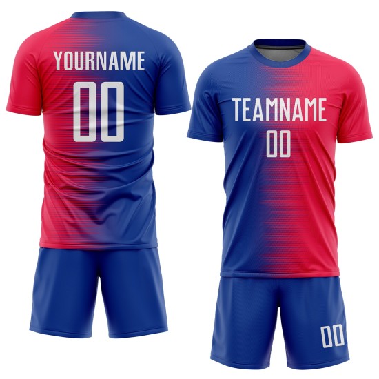 Jersey Weiß-Royal Sublimation Rot Fußball Custom Uniform Jersey Weiß-Royal Sublimation Rot Fußball Custom Uniform