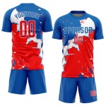 Fußballuniform Royal Jersey Custom Rot-Weiß Sublimation Fußballuniform Royal Jersey Custom Rot-Weiß Sublimation