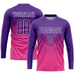 Benutzerdefiniertes Trikot Lila-Weiß Fußball Rosa Uniform Sublimation Benutzerdefiniertes Trikot Lila-Weiß Fußball Rosa Uniform Sublimation
